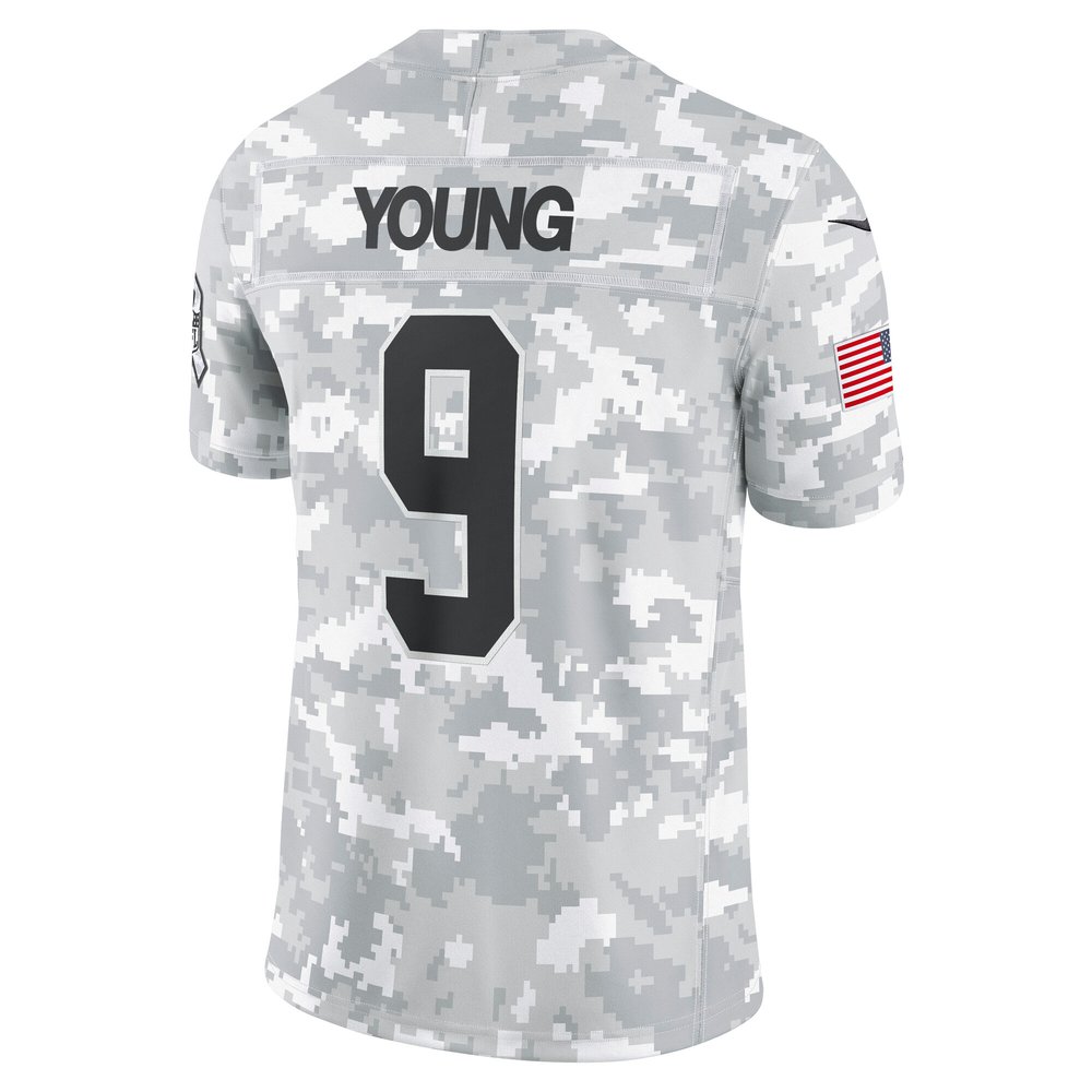 Men's Carolina Panthers Bryce Young Arctic Camo 2024 Salute to Service Limited Jersey