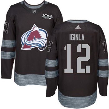 Avalanche #12 Jarome Iginla Black 1917-2017 100th Anniversary Stitched NHL Jersey Avalanche #12 Jarome Iginla Black 1917-2017 100th Anniversary Stitched NHL Jersey