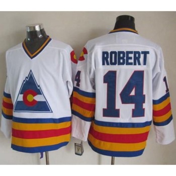Avalanche #14 Rene Robert White CCM Throwback Stitched NHL Jersey Avalanche #14 Rene Robert White CCM Throwback Stitched NHL Jersey