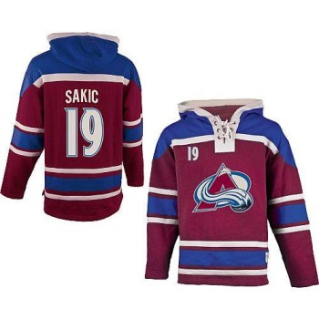 Avalanche #19 Joe Sakic Red Sawyer Hooded Sweatshirt Stitched NHL Jersey Avalanche #19 Joe Sakic Red Sawyer Hooded Sweatshirt Stitched NHL Jersey