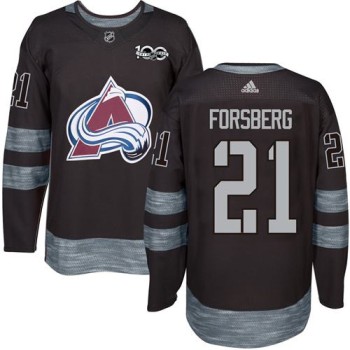 Avalanche #21 Peter Forsberg Black 1917-2017 100th Anniversary Stitched NHL Jersey Avalanche #21 Peter Forsberg Black 1917-2017 100th Anniversary Stitched NHL Jersey