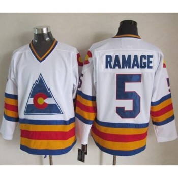 Avalanche #5 Rob Ramage White CCM Throwback Stitched NHL Jersey Avalanche #5 Rob Ramage White CCM Throwback Stitched NHL Jersey