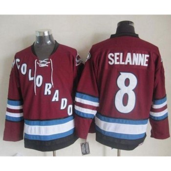 Avalanche #8 Teemu Selanne Red CCM Throwback Stitched NHL Jersey Avalanche #8 Teemu Selanne Red CCM Throwback Stitched NHL Jersey