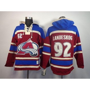 Avalanche #92 Gabriel Landeskog Red Sawyer Hooded Sweatshirt Stitched NHL Jersey Avalanche #92 Gabriel Landeskog Red Sawyer Hooded Sweatshirt Stitched NHL Jersey
