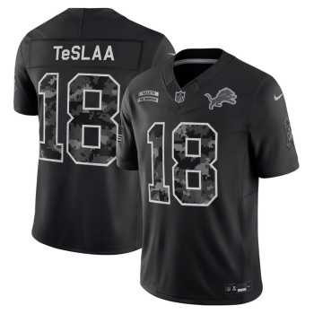 Men's Detroit Lions #18 Isaac TeSlaa Nike Black 2026 Salute to Service Vapor F.U.S.E. Limited Jersey