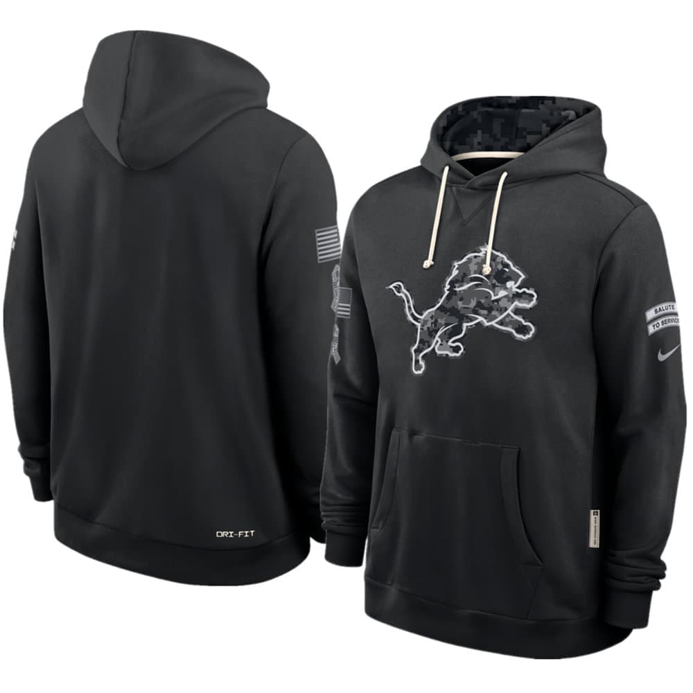 Men's Detroit Lions Nike Black 2026 Salute to Service Sideline Dri-FIT Pullover Hoodie Men's Detroit Lions Nike Black 2026 Salute to Service Sideline Dri-FIT Pullover Hoodie