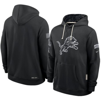 Men's Detroit Lions Nike Black 2026 Salute to Service Sideline Dri-FIT Pullover Hoodie