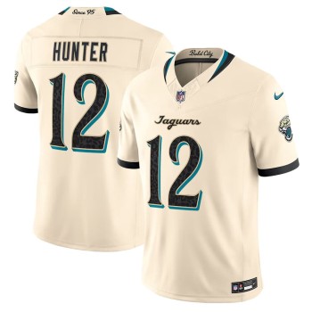 Men's Jacksonville Jaguars #12 Travis Hunter Cream 2026 Rivalries Collection Vapor F.U.S.E. Limited Jersey Men's Jacksonville Jaguars #12 Travis Hunter Cream 2026 Rivalries Collection Vapor F.U.S.E. Limited Jersey