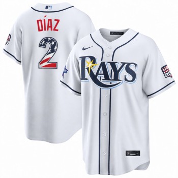 Men's Tampa Bay Rays #2 Yandy Diaz Nike White 2026 All-Star Edition Stars & Stripes Stadium Jersey Men's Tampa Bay Rays #2 Yandy Diaz Nike White 2026 All-Star Edition Stars & Stripes Stadium Jersey