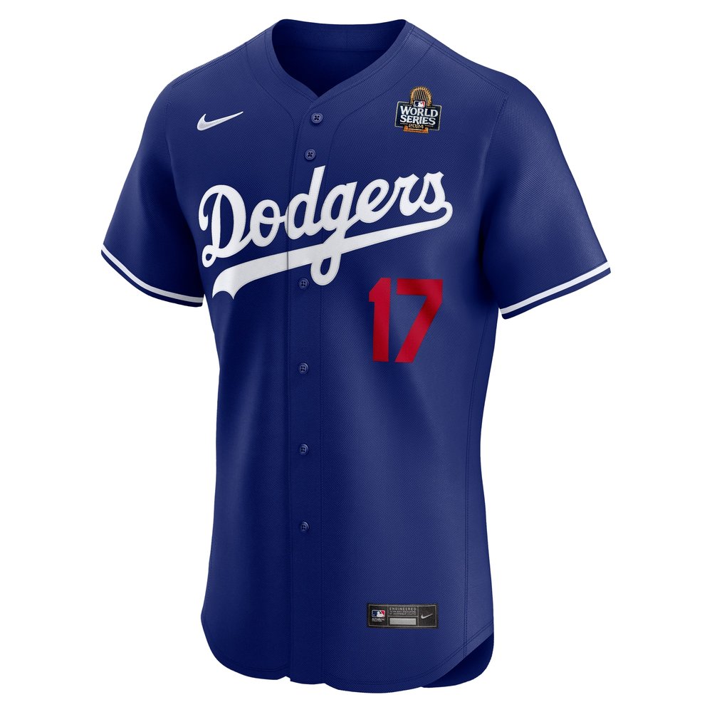 Men's Los Angeles Dodgers #17 Shohei Ohtani Royal 2024 World Series Alternate Elite Player Jersey Men's Los Angeles Dodgers #17 Shohei Ohtani Royal 2024 World Series Alternate Elite Player Jersey
