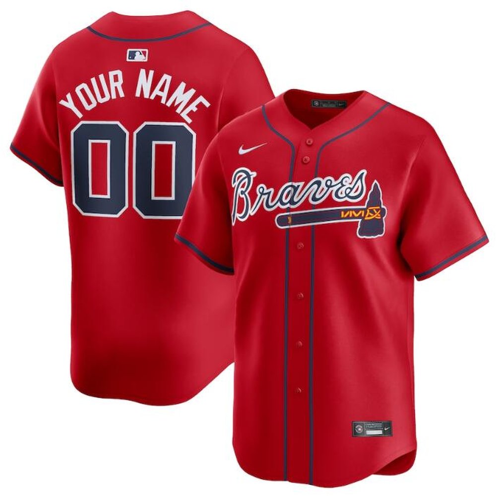 Youth Atlanta Braves Red 2024 Alternate Limited Custom Jersey