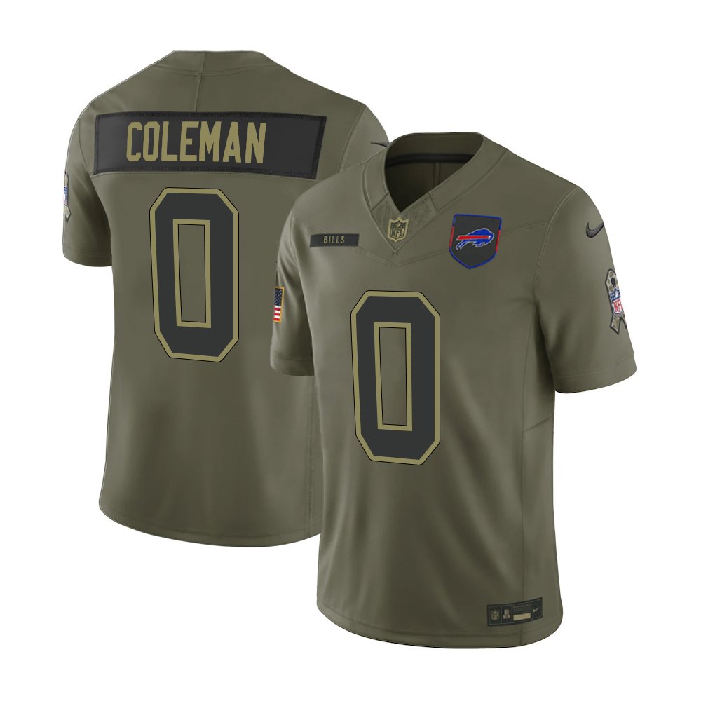 Youth's Buffalo Bills #0 Keon Coleman Nike Olive 2025 Salute to Service Retired Limited Jersey
