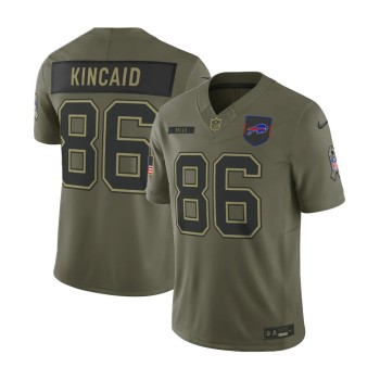 Men's Buffalo Bills #86 Dalton Kincaid Nike Olive 2025 Salute to Service Retired Limited Jersey