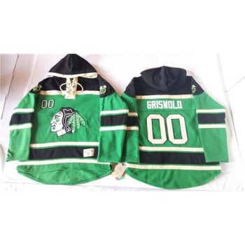Blackhawks #00 Clark Griswold Green St. Patrick's Day McNary Lace Hoodie Stitched NHL Jersey