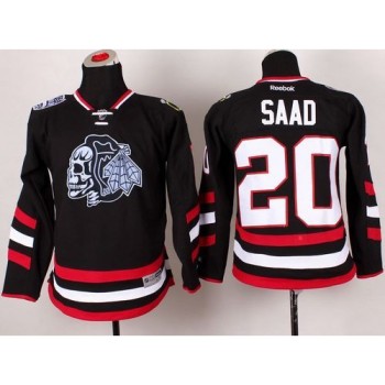 Blackhawks #20 Brandon Saad Black(White Skull) 2014 Stadium Series Stitched Youth NHL Jersey Blackhawks #20 Brandon Saad Black(White Skull) 2014 Stadium Series Stitched Youth NHL Jersey
