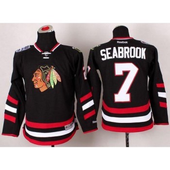 Blackhawks #7 Brent Seabrook Black 2014 Stadium Series Stitched Youth NHL Jersey