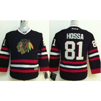 Blackhawks #81 Marian Hossa Stitched Black Youth NHL Jersey