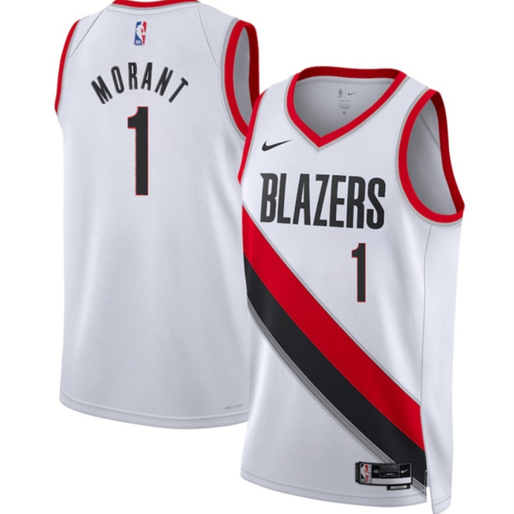 Men's Portland Trail Blazers #1 Ja Morant Nike White 2026 Association Edition Stitched Basketball Jersey