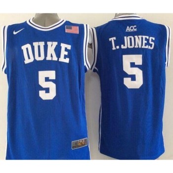 Blue Devils #5 Tyus Jones Blue Basketball New Stitched NCAA Jersey Blue Devils #5 Tyus Jones Blue Basketball New Stitched NCAA Jersey