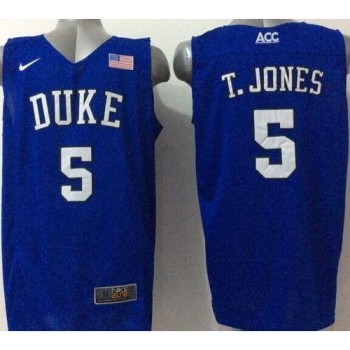Blue Devils #5 Tyus Jones Royal Blue Basketball Elite Stitched NCAA Jersey Blue Devils #5 Tyus Jones Royal Blue Basketball Elite Stitched NCAA Jersey