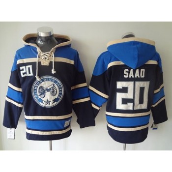 Blue Jackets #20 Brandon Saad Navy Blue Sawyer Hooded Sweatshirt Stitched NHL Jersey Blue Jackets #20 Brandon Saad Navy Blue Sawyer Hooded Sweatshirt Stitched NHL Jersey