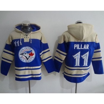 Blue Jays #11 Kevin Pillar Blue Sawyer Hooded Sweatshirt MLB Hoodie