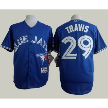 Blue Jays #29 Devon Travis Blue Alternate Cool Base Stitched MLB Jersey