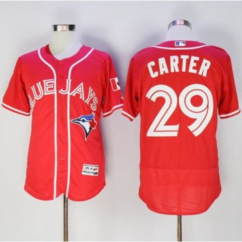 Blue Jays #29 Joe Carter Red Flexbase Authentic Collection Canada Day Stitched MLB Jersey Blue Jays #29 Joe Carter Red Flexbase Authentic Collection Canada Day Stitched MLB Jersey