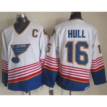 Blues #16 Brett Hull White/Light Blue CCM Throwback Stitched NHL Jersey Blues #16 Brett Hull White/Light Blue CCM Throwback Stitched NHL Jersey