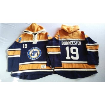 Blues #19 Jay Bouwmeester Navy Blue/Gold Sawyer Hooded Sweatshirt Stitched NHL Jersey Blues #19 Jay Bouwmeester Navy Blue/Gold Sawyer Hooded Sweatshirt Stitched NHL Jersey