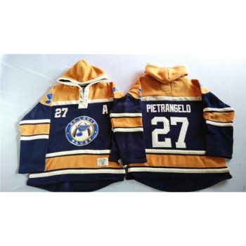 Blues #27 Alex Pietrangelo Navy Blue/Gold Sawyer Hooded Sweatshirt Stitched NHL Jersey Blues #27 Alex Pietrangelo Navy Blue/Gold Sawyer Hooded Sweatshirt Stitched NHL Jersey