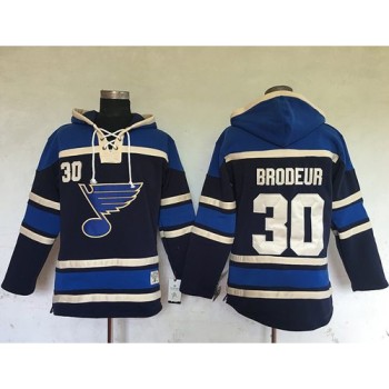 Blues #30 Martin Brodeur Navy Blue Sawyer Hooded Sweatshirt Stitched NHL Jersey Blues #30 Martin Brodeur Navy Blue Sawyer Hooded Sweatshirt Stitched NHL Jersey
