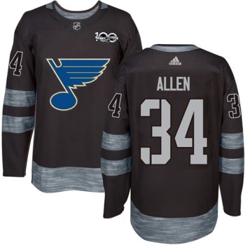 Blues #34 Jake Allen Black 1917-2017 100th Anniversary Stitched NHL Jersey Blues #34 Jake Allen Black 1917-2017 100th Anniversary Stitched NHL Jersey