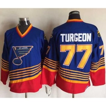 Blues #77 Pierre Turgeon Light Blue/Red CCM Throwback Stitched NHL Jersey Blues #77 Pierre Turgeon Light Blue/Red CCM Throwback Stitched NHL Jersey
