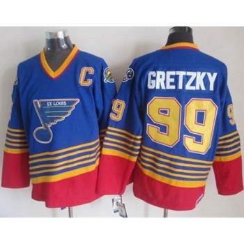 Blues #99 Wayne Gretzky Light Blue/Red CCM Throwback Stitched NHL Jersey Blues #99 Wayne Gretzky Light Blue/Red CCM Throwback Stitched NHL Jersey
