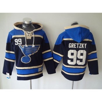 Blues #99 Wayne Gretzky Navy Blue Sawyer Hooded Sweatshirt Stitched NHL Jersey Blues #99 Wayne Gretzky Navy Blue Sawyer Hooded Sweatshirt Stitched NHL Jersey