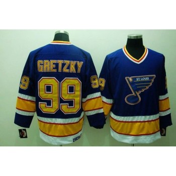 Blues #99 Wayne Gretzky Stitched Blue CCM Throwback NHL Jersey Blues #99 Wayne Gretzky Stitched Blue CCM Throwback NHL Jersey