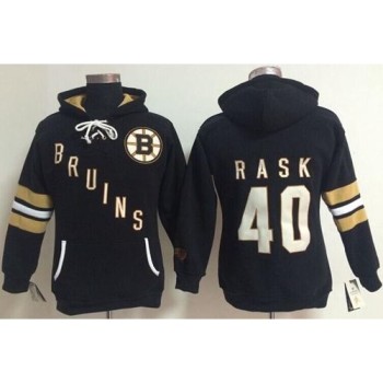 Boston Bruins #40 Tuukka Rask Black Women's Old Time Heidi NHL Hoodie