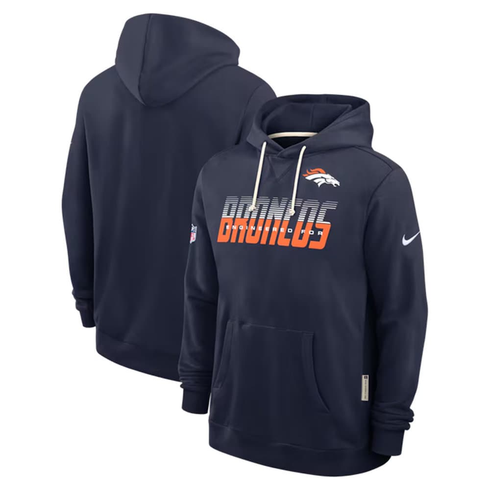 Men's Denver Broncos Navy Sideline Standard Issue Top Prospect Dri-FIT Hoodie Men's Denver Broncos Navy Sideline Standard Issue Top Prospect Dri-FIT Hoodie