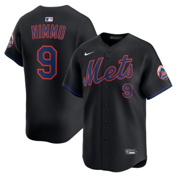 Men's New York Mets #9 Brandon Nimmo Black Alternate 2025 Limited Stitched Jersey Men's New York Mets #9 Brandon Nimmo Black Alternate 2025 Limited Stitched Jersey