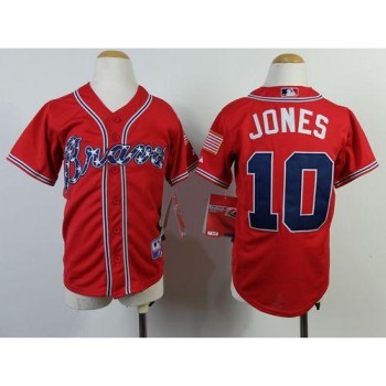 Braves #10 Chipper Jones Red Cool Base Stitched Youth MLB Jersey Braves #10 Chipper Jones Red Cool Base Stitched Youth MLB Jersey