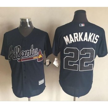 Braves #22 Nick Markakis Blue New Cool Base Stitched MLB Jersey