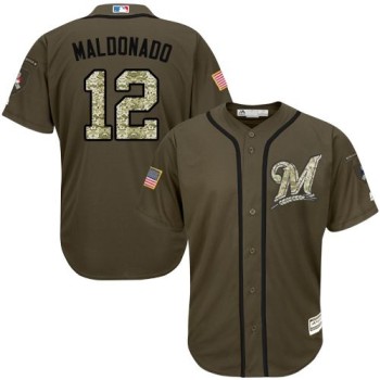 Brewers #12 Martin Maldonado Green Salute to Service Stitched Youth MLB Jersey Brewers #12 Martin Maldonado Green Salute to Service Stitched Youth MLB Jersey