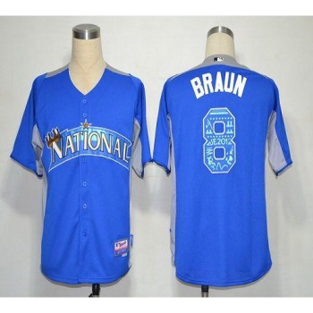 Brewers #8 Ryan Braun Blue 2012 All-Star BP Stitched MLB Jersey Brewers #8 Ryan Braun Blue 2012 All-Star BP Stitched MLB Jersey
