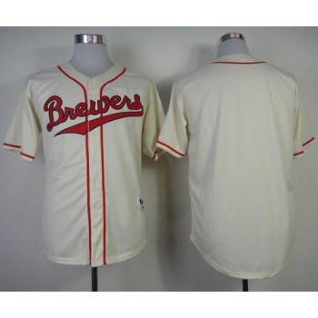 Brewers Blank Cream 1948 Turn Back The Clock Stitched MLB Jersey