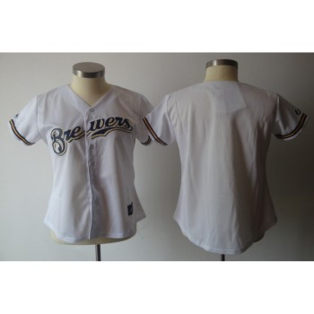 Brewers Blank White Women's Fashion Stitched MLB Jersey Brewers Blank White Women's Fashion Stitched MLB Jersey