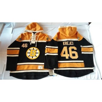 Bruins #46 David Krejci Black Sawyer Hooded Sweatshirt Stitched NHL Jersey