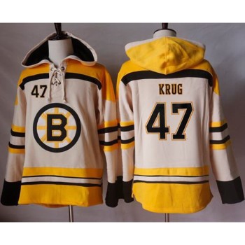 Bruins #47 Torey Krug Cream Sawyer Hooded Sweatshirt Stitched NHL Jersey Bruins #47 Torey Krug Cream Sawyer Hooded Sweatshirt Stitched NHL Jersey