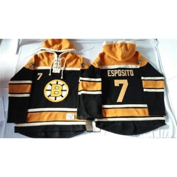 Bruins #7 Phil Esposito Black Sawyer Hooded Sweatshirt Stitched NHL Jersey Bruins #7 Phil Esposito Black Sawyer Hooded Sweatshirt Stitched NHL Jersey