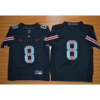 Buckeyes #8 Championship Black(Red No.) Limited Stitched Youth NCAA Jersey